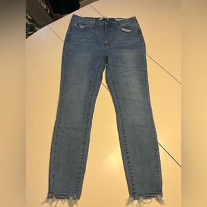 Judy Blue 31 skinny fit button fly distressed hem jeans